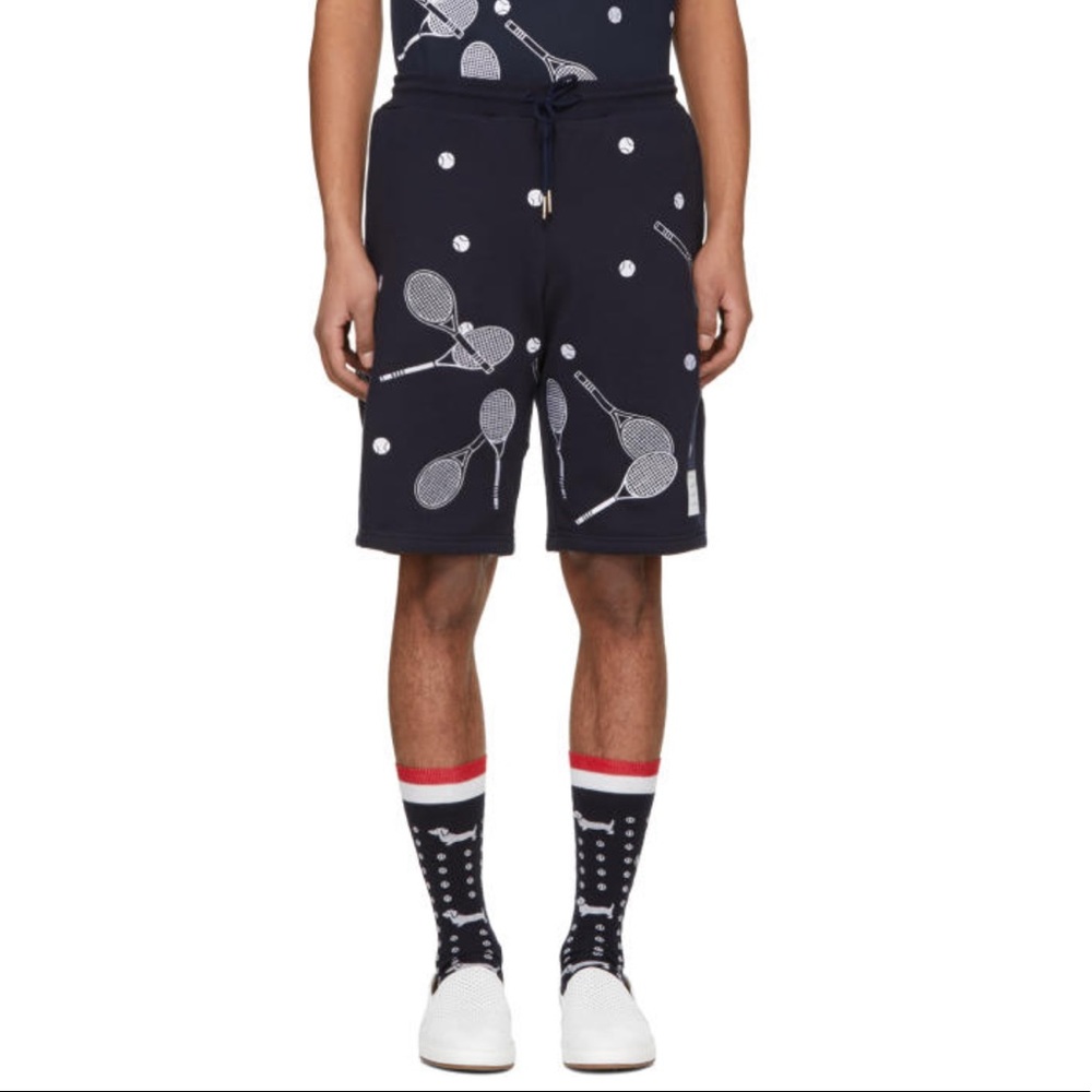 Thom Browne | Tennis Racket New York Classic Navy Sweat Shorts